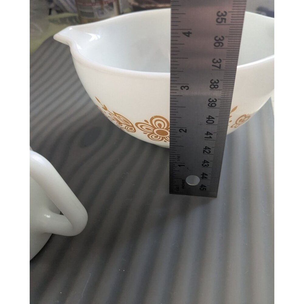 Pyrex Butterfly Gold Cinderella glass Bowl 441 1-1/5 PT coffee Mug D handle - Picture 14 of 16